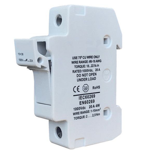Porta Fusible Solar 10x38mm gPV 1000VDC 15A