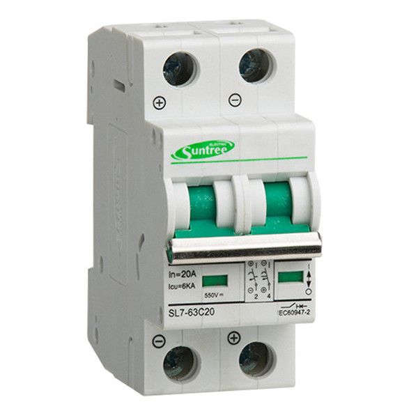 Interruptor Termomagnetico de CC 550V SL7-63 550V 2P 63A