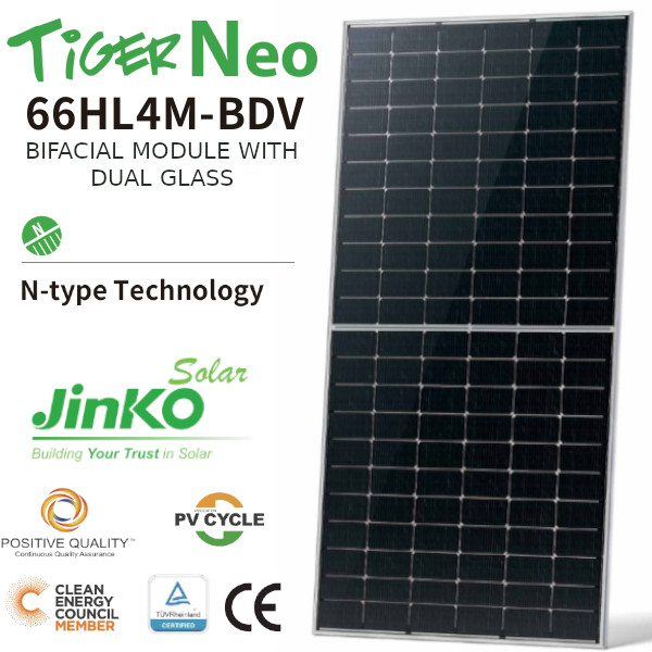 Panel Bifacial N-Type Mono Jinko Tiger Pro 620Wp 66HL4M-BDV