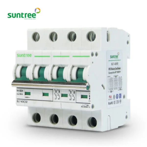 SunTree Interruptor Termomagnetico de CC 1000V SL7-63 4P 40A 4 Polos - SKU: AC00015